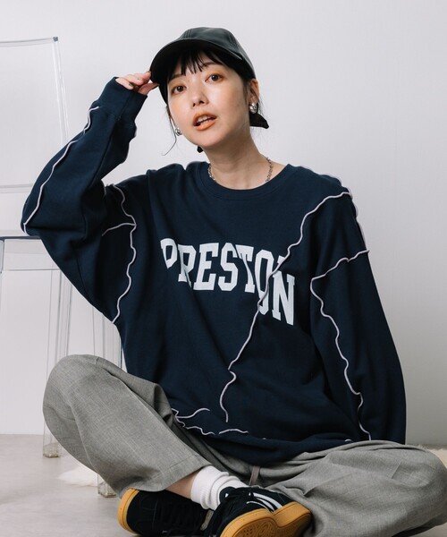 「FREAK\'S STORE」 スウェットカットソー LARGE ナチュラル メンズ ブランド古着スウェットカットソー（スウェット）｜FREAK\\u0027S STORE