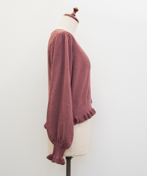 CLETTE(クレット)の「CLETTEオリジナルフリル使いVネックニットカーディガン(カーディガン/ボレロ・レディース・ネイビー/ピンク/グレイッシュベージュ・4L/3L/LL)」の14枚目の写真