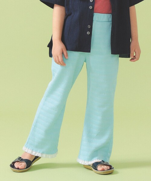 こども ビームス（コドモビームス）の「裾レース フレア パンツ 2026SS（90～140cm）（その他パンツ・キッズ・チャコールグレー/サックスブルー・90/130/140/100/110/120）」の2枚目の写真