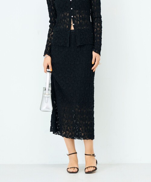 NOLLEY’S Sophi（ノーリーズソフィ）の「ウォッシャブルストレッチレースタイトスカート（スカート・レディース・ブラック/ホワイト・38）」の7枚目の写真