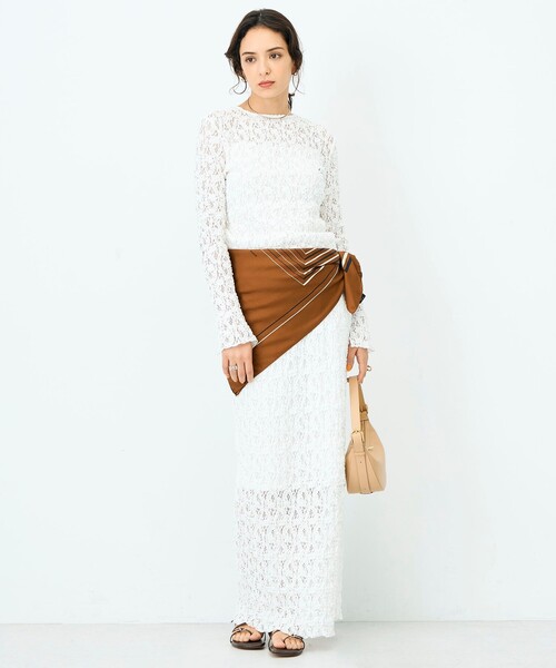 NOLLEY’S Sophi（ノーリーズソフィ）の「ウォッシャブルストレッチレースタイトスカート（スカート・レディース・ブラック/ホワイト・38）」の14枚目の写真