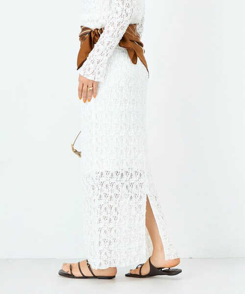 NOLLEY’S Sophi（ノーリーズソフィ）の「ウォッシャブルストレッチレースタイトスカート（スカート・レディース・ブラック/ホワイト・38）」の21枚目の写真