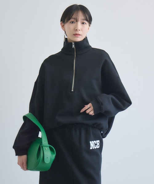Paradise Picnic(パラダイスピクニック)の「cloche ハーフZIP裏毛プルオーバー(スウェット・レディース・ブラック/アイボリー/グレー・FREE)」の8枚目の写真
