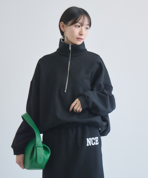 Paradise Picnic(パラダイスピクニック)の「cloche ハーフZIP裏毛プルオーバー(スウェット・レディース・ブラック/アイボリー/グレー・FREE)」の9枚目の写真