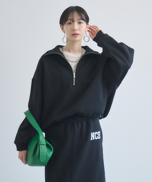 Paradise Picnic(パラダイスピクニック)の「cloche ハーフZIP裏毛プルオーバー(スウェット・レディース・ブラック/アイボリー/グレー・FREE)」の10枚目の写真