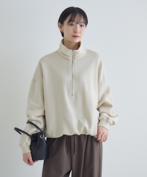Paradise Picnic(パラダイスピクニック)の「cloche ハーフZIP裏毛プルオーバー(スウェット・レディース・ブラック/アイボリー/グレー・FREE)」の14枚目の写真