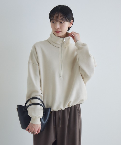 Paradise Picnic(パラダイスピクニック)の「cloche ハーフZIP裏毛プルオーバー(スウェット・レディース・ブラック/アイボリー/グレー・FREE)」の15枚目の写真
