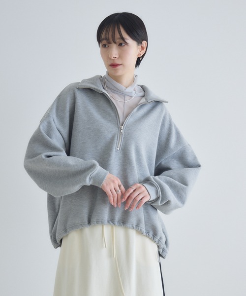 Paradise Picnic(パラダイスピクニック)の「cloche ハーフZIP裏毛プルオーバー(スウェット・レディース・ブラック/アイボリー/グレー・FREE)」の20枚目の写真