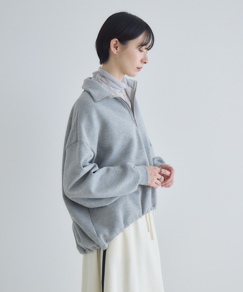 Paradise Picnic(パラダイスピクニック)の「cloche ハーフZIP裏毛プルオーバー(スウェット・レディース・ブラック/アイボリー/グレー・FREE)」の21枚目の写真