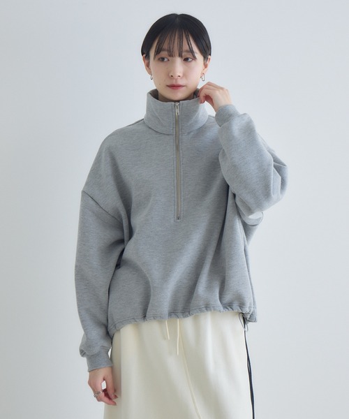 Paradise Picnic(パラダイスピクニック)の「cloche ハーフZIP裏毛プルオーバー(スウェット・レディース・ブラック/アイボリー/グレー・FREE)」の22枚目の写真