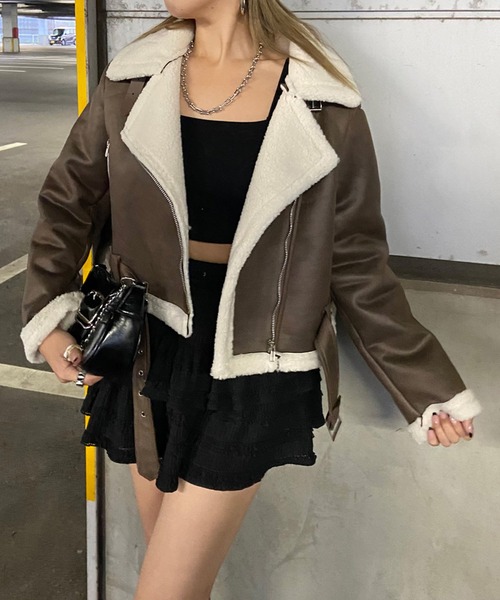 セール】ボアライダースジャケット（ライダースジャケット）｜non