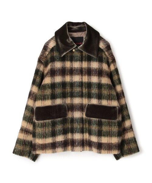caban（キャバン）の「シャギーチェック ジップアップブルゾン（ダッフルコート・メンズ・ダークグリーン・S/M）」の2枚目の写真