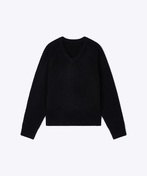 320SHOWROOM(320ショールーム)の「Raglan V-Neck Loose Fit Knit Pullover Black(ニット/セーター・レディース・ブラック・FREE)」の3枚目の写真
