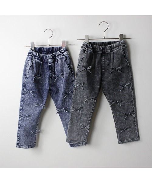 maarook（マルーク）の「接触冷感デニムリボンロングパンツ（デニムパンツ・キッズ・ブラック/ネイビー・160cm/150cm/140cm）」の7枚目の写真