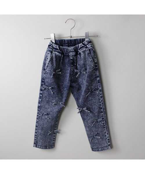 maarook（マルーク）の「接触冷感デニムリボンロングパンツ（デニムパンツ・キッズ・ブラック/ネイビー・160cm/150cm/140cm）」の8枚目の写真