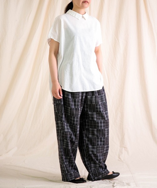 prit（プリット）の「[prit] パッチワークチェック二重織り タックイージーパンツ（その他パンツ・レディース・ブルー系その他/ブラック系その他・FREE）」の12枚目の写真