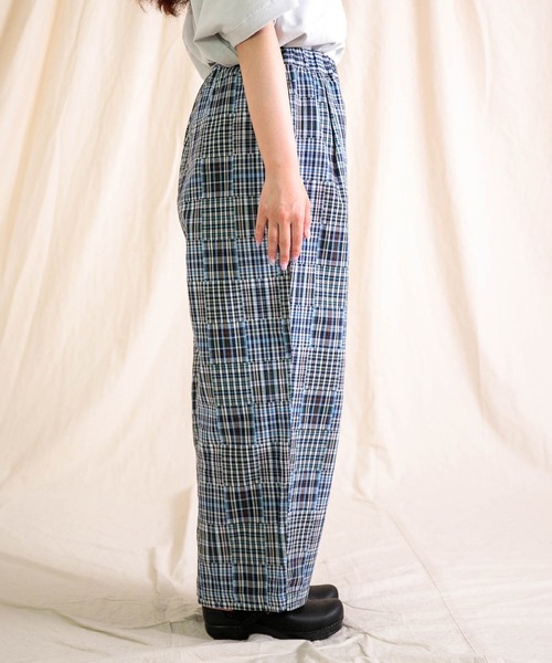 prit（プリット）の「[prit] パッチワークチェック二重織り タックイージーパンツ（その他パンツ・レディース・ブルー系その他/ブラック系その他・FREE）」の15枚目の写真