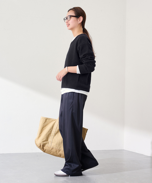 FRAMeWORK（フレームワーク）の「カベイトVネックニット（ニット/セーター・レディース・ホワイト系その他/ブラック/バーガンディー/レッド・FREE）」の6枚目の写真