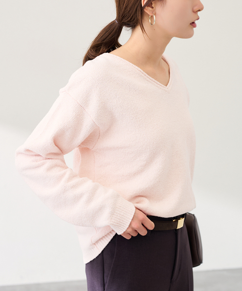 FRAMeWORK（フレームワーク）の「カベイトVネックニット（ニット/セーター・レディース・ホワイト系その他/ブラック/バーガンディー/レッド・FREE）」の6枚目の写真