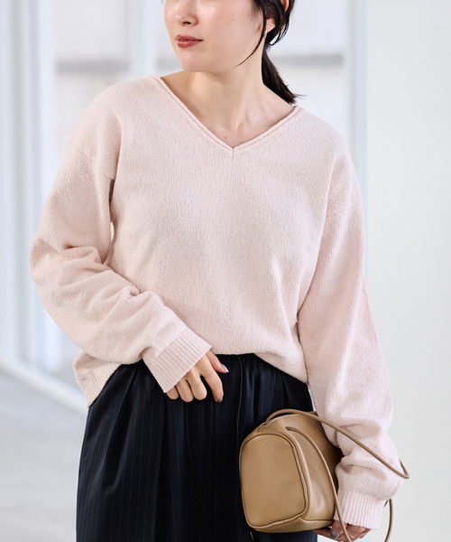 FRAMeWORK（フレームワーク）の「カベイトVネックニット（ニット/セーター・レディース・ホワイト系その他/ブラック/バーガンディー/レッド・FREE）」の10枚目の写真