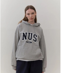 HUKE（ヒューク）の「Nus ロゴ フードパーカー (グレー)（パーカー）」
