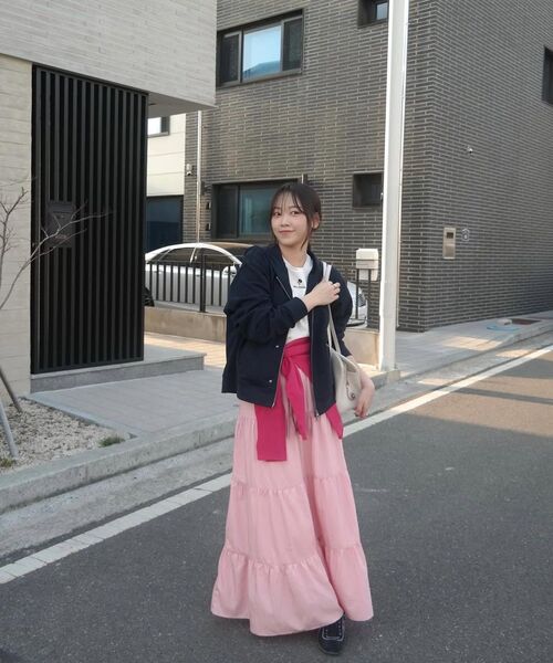 38COMEONCOMMON(38カモンコモン)の「Shirring Tiered Banding Skirts (Light Pink)(スカート・レディース・その他・FREE)」の6枚目の写真