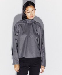 HIGH NECK COTTON SHIRT GRAY