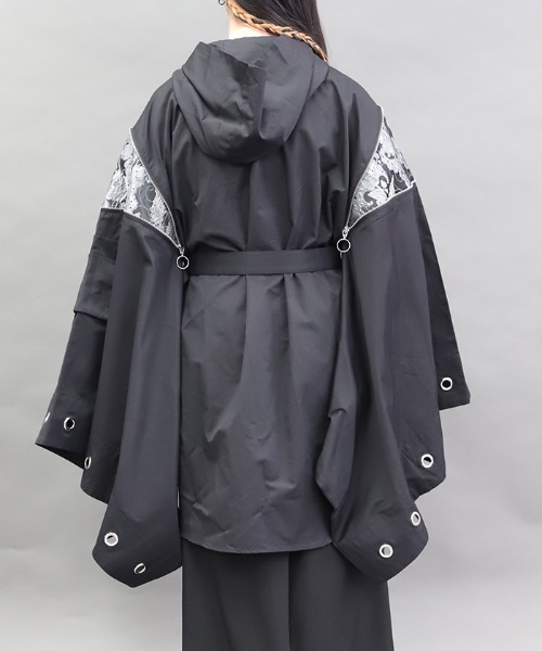 REZEN(リゼン)の「蝶刺繍和袖ミリタリーコート(ミリタリージャケット・メンズ・ライトグレー/ローズ/ターコイズブルー・MEDIUM/LARGE)」の6枚目の写真