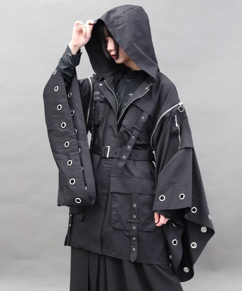REZEN(リゼン)の「蝶刺繍和袖ミリタリーコート(ミリタリージャケット・メンズ・ライトグレー/ローズ/ターコイズブルー・MEDIUM/LARGE)」の13枚目の写真