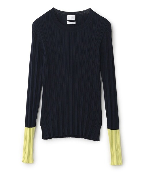 S.ESSENTIALS(エスエッセンシャルズ)の「カラーブロックニット(ニット/セーター・レディース・ベージュ/ダークネイビー・38)」の2枚目の写真