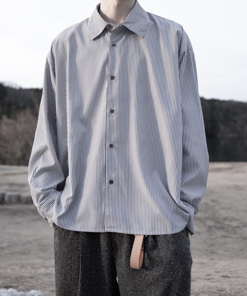 RUUBON（ルーボン）の「【RUUBON】airy regular collar shirt /エアリーレギュラーカラーシャツ/ストライプ（シャツ/ブラウス・メンズ・ホワイト系1・L/M/S）」の10枚目の写真