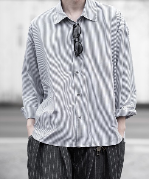 RUUBON（ルーボン）の「【RUUBON】airy regular collar shirt /エアリーレギュラーカラーシャツ/ストライプ（シャツ/ブラウス・メンズ・ホワイト系1・L/M/S）」の13枚目の写真
