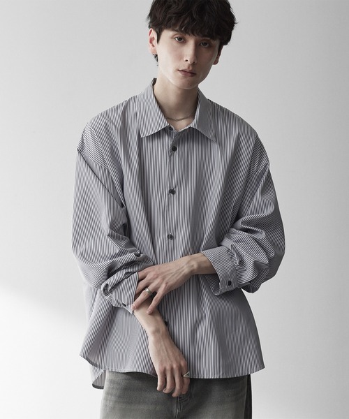 RUUBON（ルーボン）の「【RUUBON】airy regular collar shirt /エアリーレギュラーカラーシャツ/ストライプ（シャツ/ブラウス・メンズ・ホワイト系1・L/M/S）」の15枚目の写真
