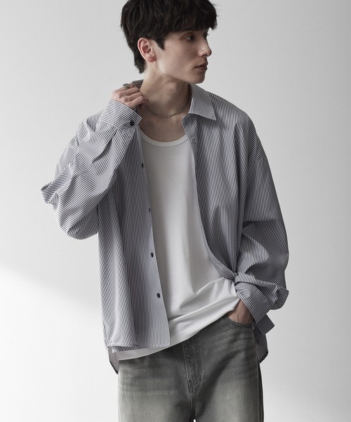 RUUBON（ルーボン）の「【RUUBON】airy regular collar shirt /エアリーレギュラーカラーシャツ/ストライプ（シャツ/ブラウス・メンズ・ホワイト系1・L/M/S）」の16枚目の写真