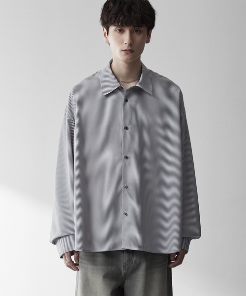 RUUBON（ルーボン）の「【RUUBON】airy regular collar shirt /エアリーレギュラーカラーシャツ/ストライプ（シャツ/ブラウス・メンズ・ホワイト系1・L/M/S）」の14枚目の写真