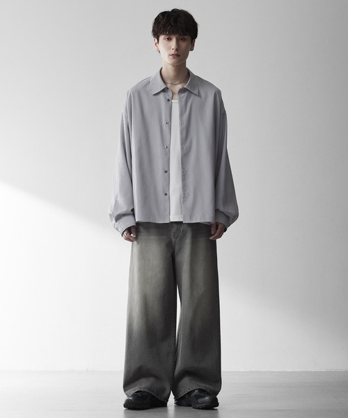 RUUBON（ルーボン）の「【RUUBON】airy regular collar shirt /エアリーレギュラーカラーシャツ/ストライプ（シャツ/ブラウス・メンズ・ホワイト系1・L/M/S）」の20枚目の写真