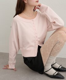 mystic | 【4色展開/羽織としても◎】ワイドネッククリアボタンカーディガン(カーディガン/ボレロ)