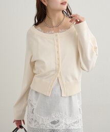 mystic | ワイドネッククリアボタンカーディガン(カーディガン/ボレロ)