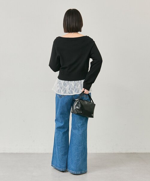 mystic（ミスティック）の「ワイドネッククリアボタンカーディガン（カーディガン/ボレロ・レディース・グリーン/ピンク/アイボリー/ブラック・FREE）」の22枚目の写真