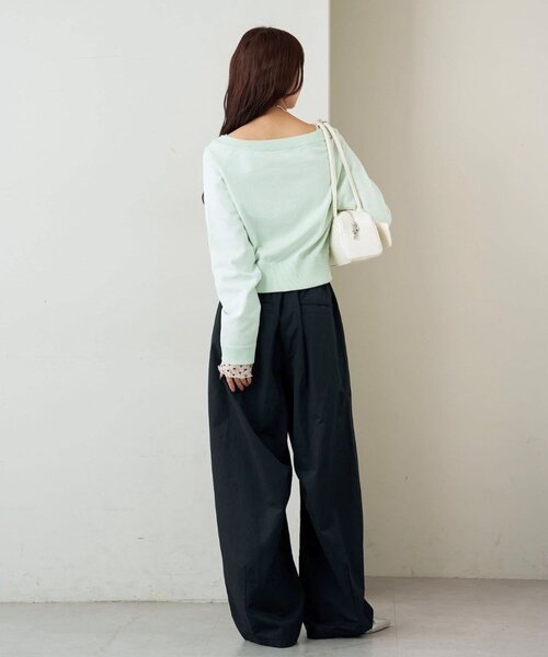 mystic（ミスティック）の「ワイドネッククリアボタンカーディガン（カーディガン/ボレロ・レディース・グリーン/ピンク/アイボリー/ブラック・FREE）」の12枚目の写真