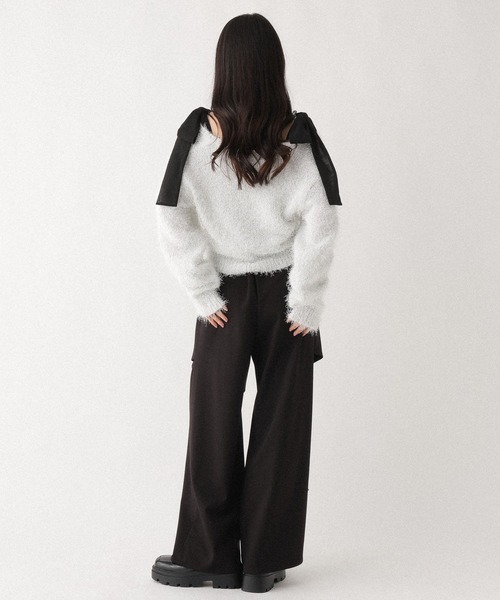 Heather（ヘザー）の「シャギーラメカーディガン/キャミ2P　647651（アンサンブル・レディース・ブルーグレー/オフホワイト・FREE）」の8枚目の写真