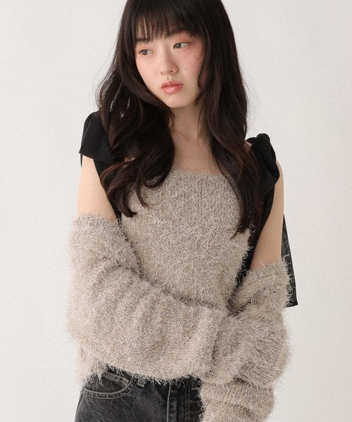 Heather（ヘザー）の「シャギーラメカーディガン/キャミ2P　647651（アンサンブル・レディース・ブルーグレー/オフホワイト・FREE）」の16枚目の写真