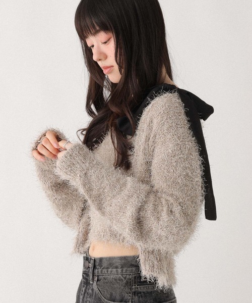 Heather（ヘザー）の「シャギーラメカーディガン/キャミ2P　647651（アンサンブル・レディース・ブルーグレー/オフホワイト・FREE）」の18枚目の写真