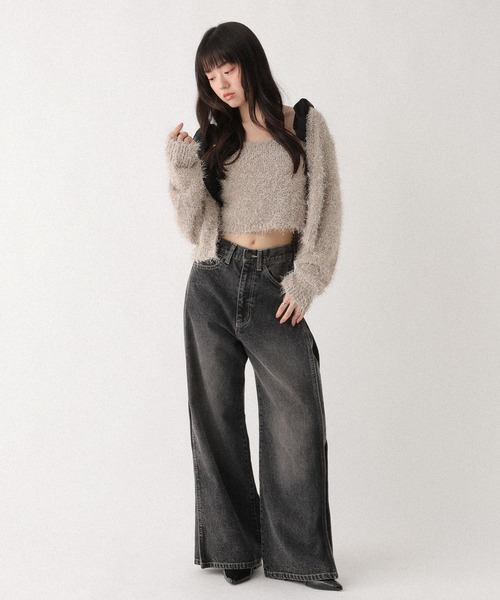 Heather（ヘザー）の「シャギーラメカーディガン/キャミ2P　647651（アンサンブル・レディース・ブルーグレー/オフホワイト・FREE）」の20枚目の写真