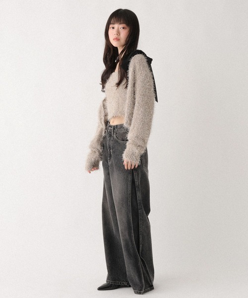 Heather（ヘザー）の「シャギーラメカーディガン/キャミ2P　647651（アンサンブル・レディース・ブルーグレー/オフホワイト・FREE）」の21枚目の写真