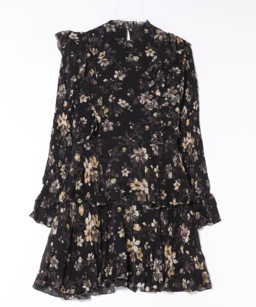 ALLSAINTS（オールセインツ）の「PORTIA FLORAL MIDI DRESS | PORTIA フローラル ミディ ドレス・ワンピース（ワンピース・レディース・ブラック系その他・4/6/8/10/12）」の3枚目の写真