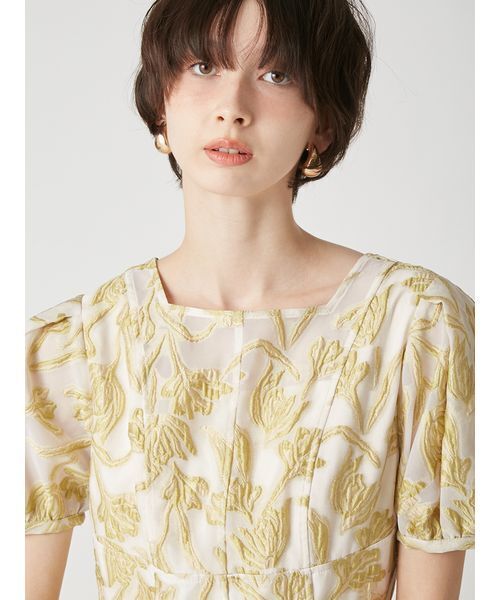 LILY BROWN（リリーブラウン）の「セミシアージャガードドレス（ドレス・レディース・ブラック/ベージュ・0/1）」の7枚目の写真