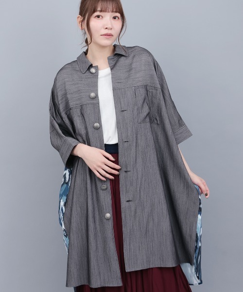 チチカカ（チチカカ）の「イカットプリントドッキングシャツワンピース（ワンピース・レディース・グレー/ベージュ/ブラック・FREE）」の3枚目の写真