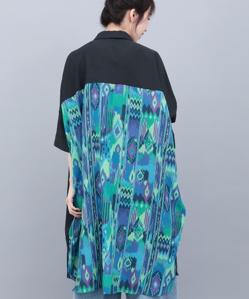 チチカカ（チチカカ）の「イカットプリントドッキングシャツワンピース（ワンピース・レディース・グレー/ベージュ/ブラック・FREE）」の2枚目の写真