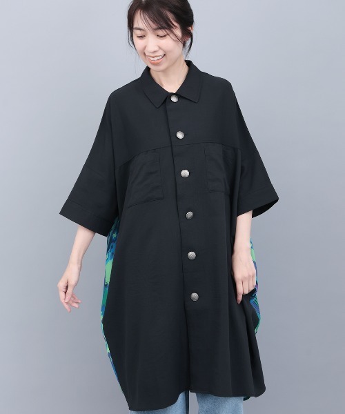 チチカカ（チチカカ）の「イカットプリントドッキングシャツワンピース（ワンピース・レディース・グレー/ベージュ/ブラック・FREE）」の5枚目の写真